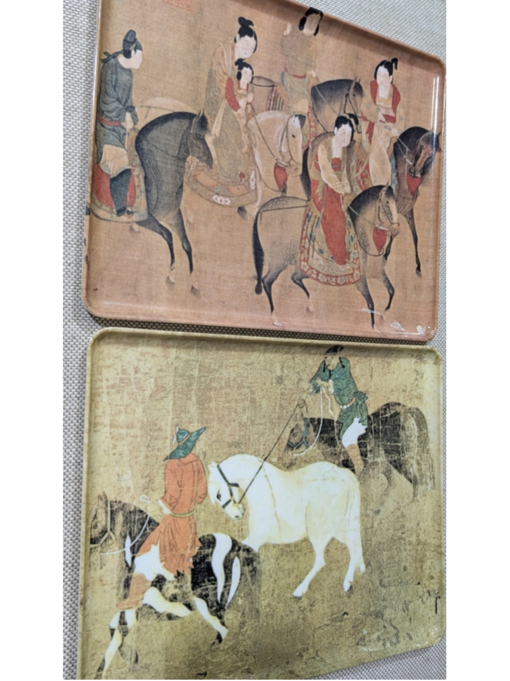 Unisex Unbranded Serving Trays Set of 2 One Size Beige Multicolor
